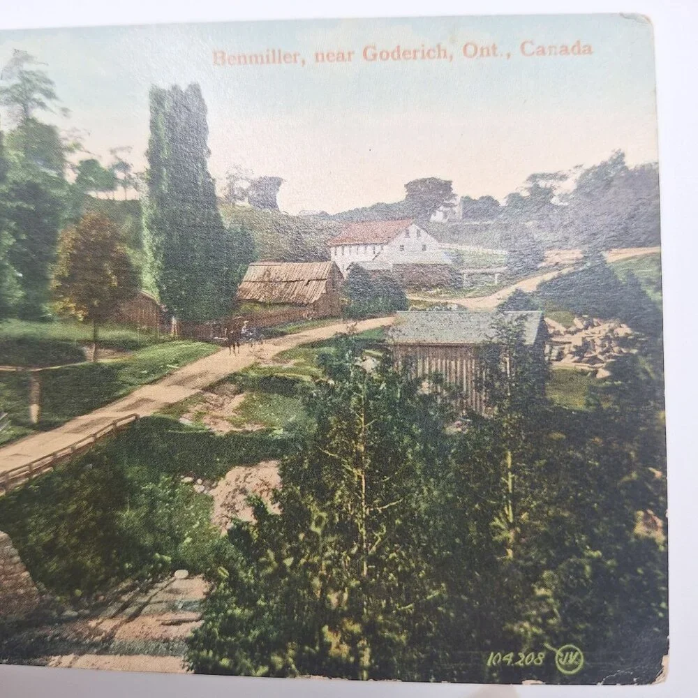 Benmiller Near Goderich‎ Postcard 1911 Antique Lithographic Pickford Michigan